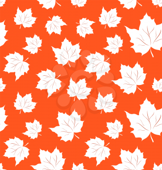 Illustration Seamless Pattern of Maple Leaves - Vector
