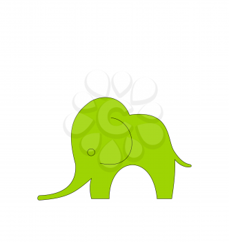 Illustration Cartoon Child of Elephant Isolated on White Background - Vector