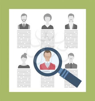 Illustration Concept Recruitment Specialists, Management Human Resource - Vector