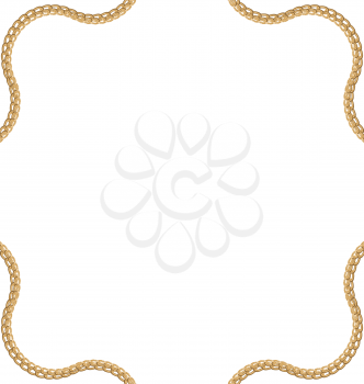 Illustration Jewelry Golden Chain of Abstract Shape - Vector