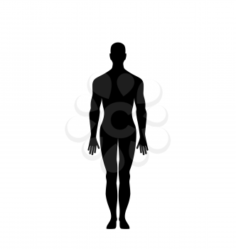 Illustration Man Silhouette Isolated on White Background - Vector