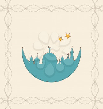 Illustration Islamic Card for Ramadan Kareem - Vector