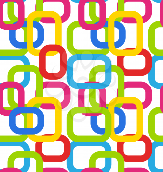 Illustration Seamless Geometric Pattern with Colorful Rectangles - Vector