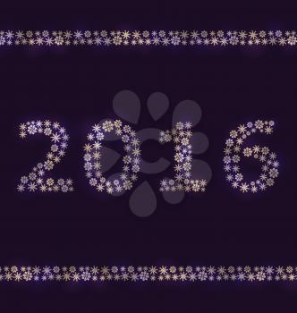 Illustration New Year Background Made of Snowflakes - Vector