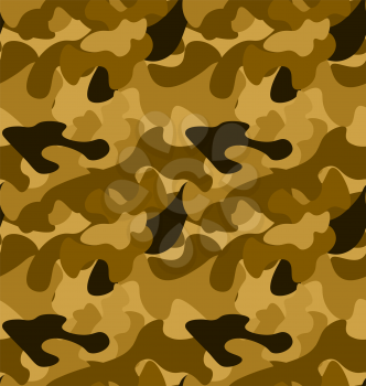 Military Camouflage Seamless Pattern yellow brown colors - vector