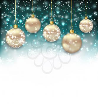 Illustration Beautiful Celebration Card with Christmas Balls - Vector