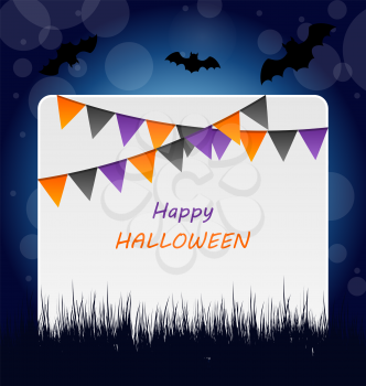 Illustration Halloween Invitation with Bunting Pennants - vector