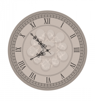 Illustration Old Clock with Vignette Arrows, Isolated on White Background - Vector