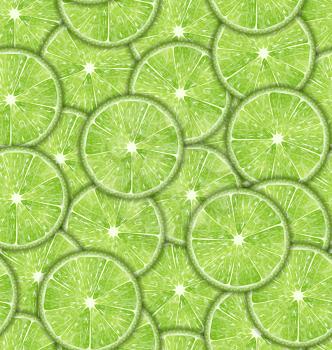 Illustration Seamless Pattern Slices of Lime, Repetition Background - Vector