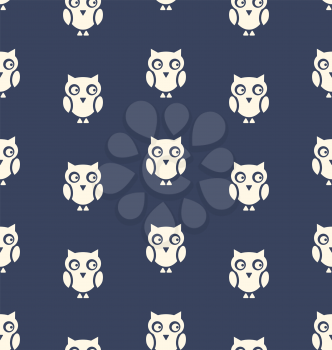 Illustration Seamless Pattern with Bird Owl for Halloween - Vector