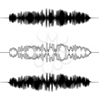 Set Illustration Audio Equalizer Pattern Music Pulse Element - vector