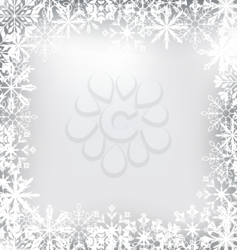 Illustration Frozen Frame Made of Snowflakes for Merry Christmas - Vector