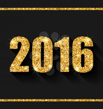 Illustration Shimmering Background with Golden Dust for Happy New Year - Vector