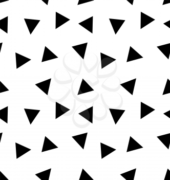 Simple seamless triangle pattern black on white background - vector