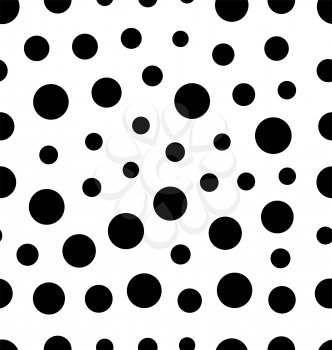 Abstract Seamless black Circle Pattern on white Background - vector