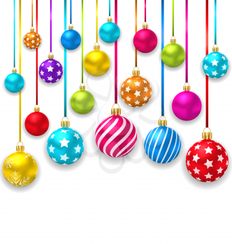 Illustration Collection Colorful Christmas Ornamental Balls - Vector