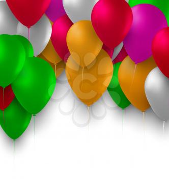 Illustration Birthday Background with Colorful Balloons for Your Party - Vector