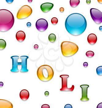 Illustration Multicolored Drops for Indian Festival Holi, Celebration Background - Vector