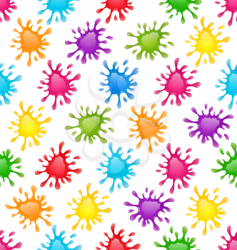 Illustration Seamless Fun Pattern with Multicolored Blots - Vector
