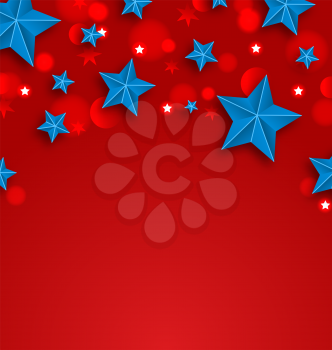 Illustration Stars Background for American Holidays, Place for Your Text - Vector