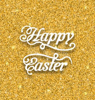 Illustration Abstract Easter Card with Hand Written Phrase. Greeting Card Templates with Easter Text. Happy Easter Lettering - Vector