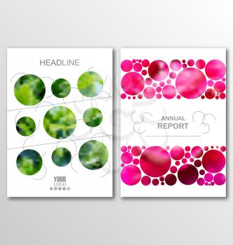 Illustration Business Brochures, Blur Backgrounds. Layout Can Be Used for Design for Catalog, Booklet, Newsletter. A4 Size - Vector