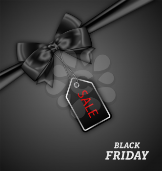 Illustration Sale Discount with Bow Ribbon for Black Friday - Vector