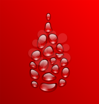 Illustration Blood Drop Made of Drops. Concept Medical Background - Vector