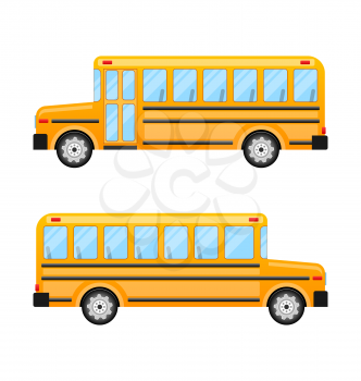 Illustration School Bus Isolated on White Background - Vector