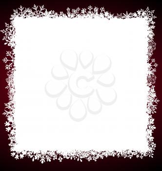 Illustration Winter Square Frame with Snowflakes - Vector