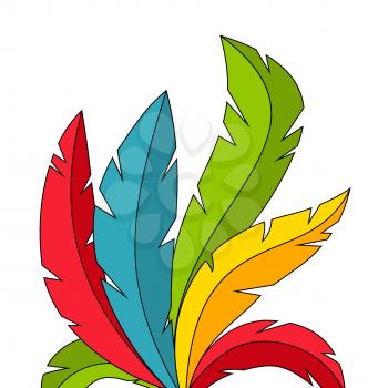Illustration Colorful Feathers on White Background - Vector
