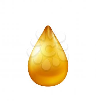 Illustration Oil Drop Isolated on White Background. Maybe Used as Drop of Honey or Petrol - Vector