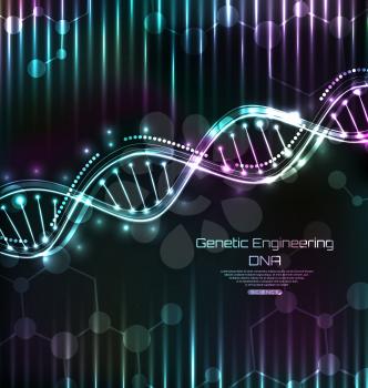 DNA Structure, Spiral, Science Template, Medical Background - Illustration Vector