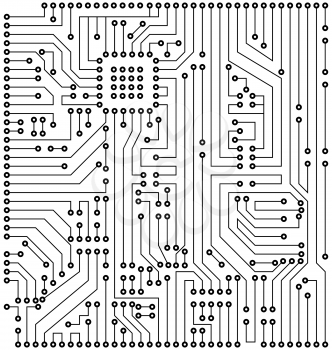 Circuit Texture, Digital Background, Engineering Processing - Illustration Vector