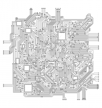 Circuit Board. Electronic Computer Hardware Technology - Illustration Vector