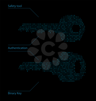 Binary Code Password, Safety Tool - Illustration Vector