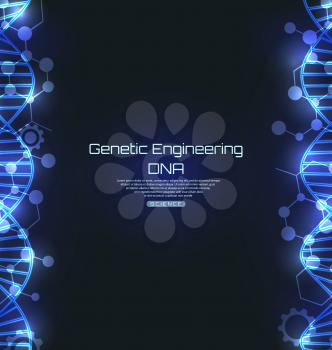 DNA Texture, Science Template, Genetic Engineering - Illustration Vector