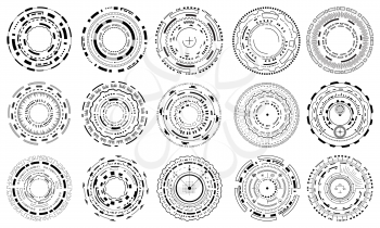 HUD Circles, Futuristic Technology Elements for Interface for Presentation - Illustration Vector