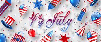 American Background for USA Independence Day Celebration. 4 th of July Advertise - Illustration Vector