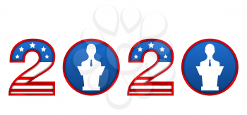 Presidential Election 0f USA 2020. Register to Vote, Voting Campaign - Illustration Vector