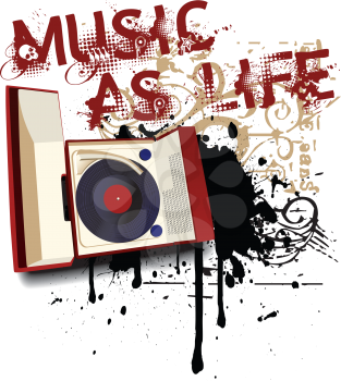 Royalty Free Clipart Image of a Music as Life Background