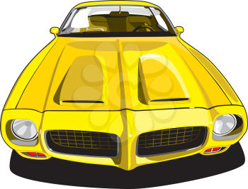 Royalty Free Clipart Image of a Yellow Car