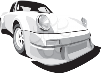 Royalty Free Clipart Image of an Old Porsche