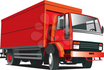 Royalty Free Clipart Image of a Cargo Truck