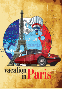 Royalty Free Clipart Image of a Vacation in Paris Background