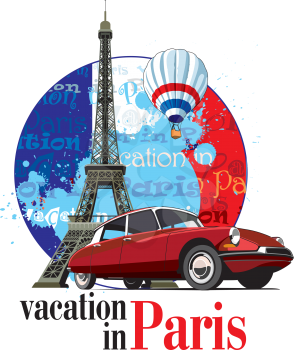 Royalty Free Clipart Image of a Vacation in Paris Background