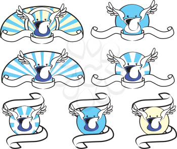 Royalty Free Clipart Image of Winged Purses