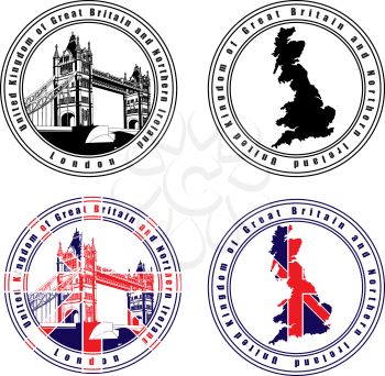 Royalty Free Clipart Image of British Themed Stamps