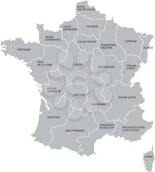 Royalty Free Clipart Image of a Map of France