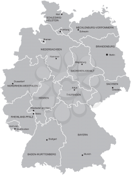 Royalty Free Clipart Image of a Map of Germany